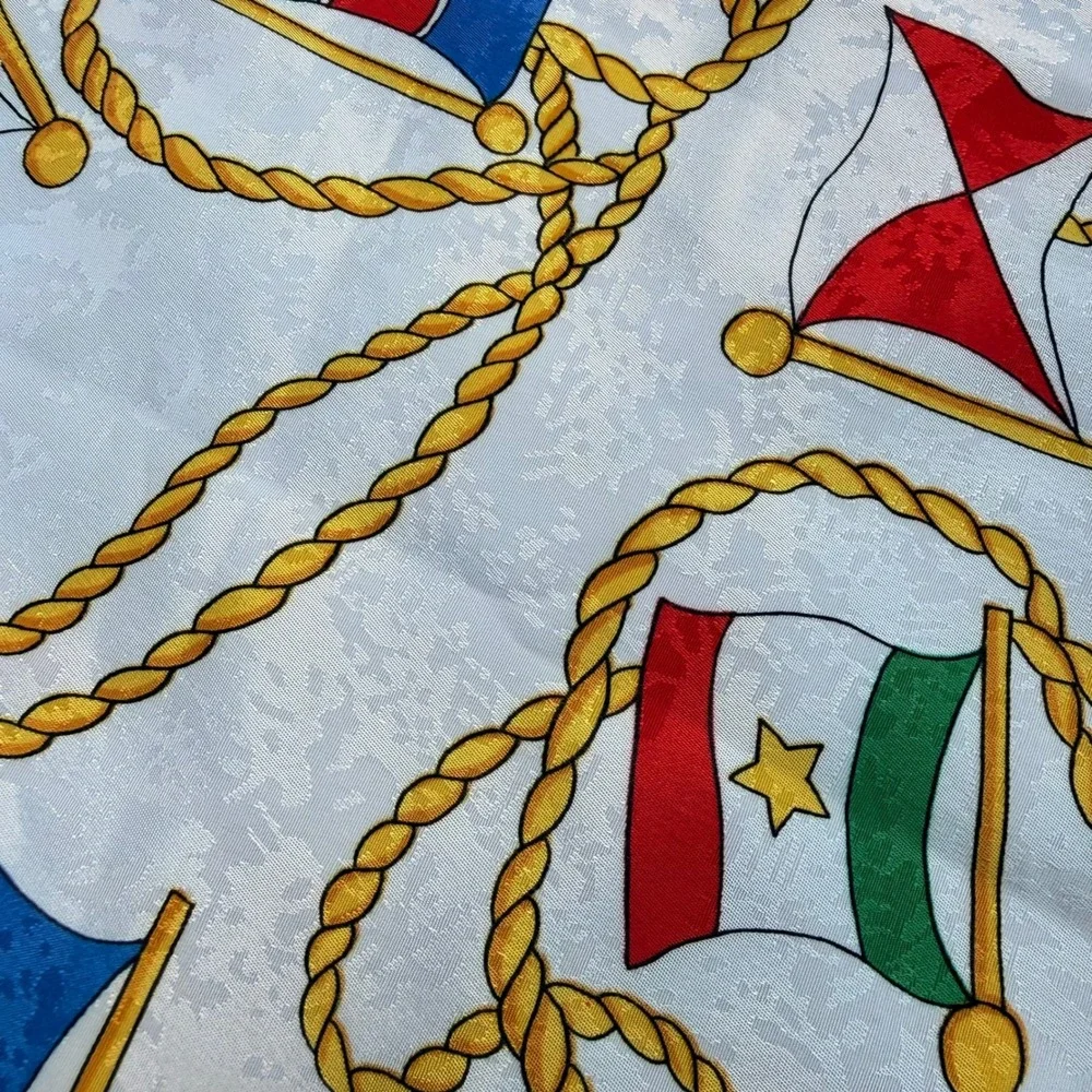 Vintage Nautical‎ Flag & Rope Print Scarf - 30